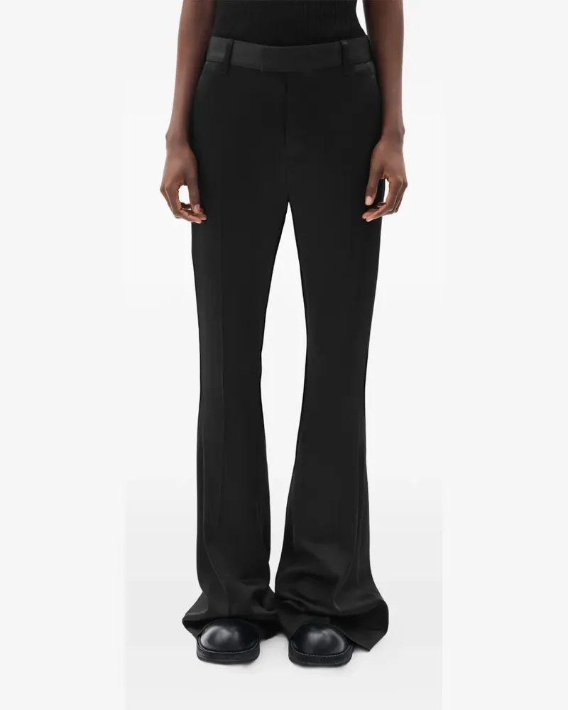 Ann Demeulemeester Adri satin flared trousers - Schwarz Schwarz