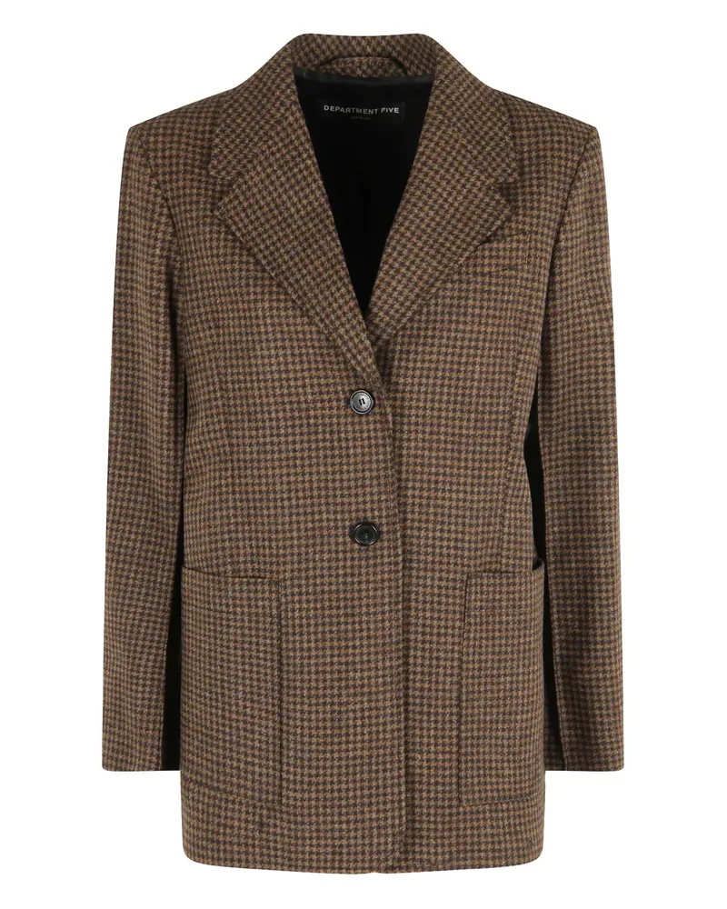 Department 5 elbow-patch houndstooth blazer - Braun Braun