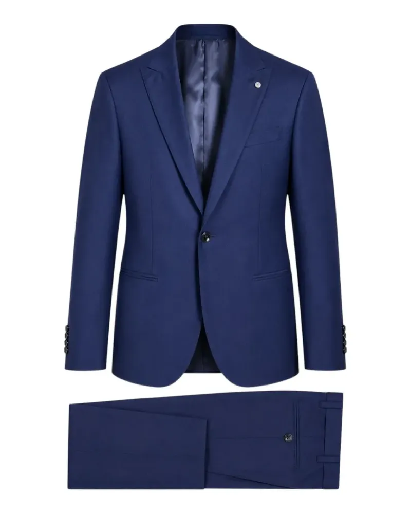 Luigi Bianchi Mantova single-breasted peak-lapel suit - Blau Blau
