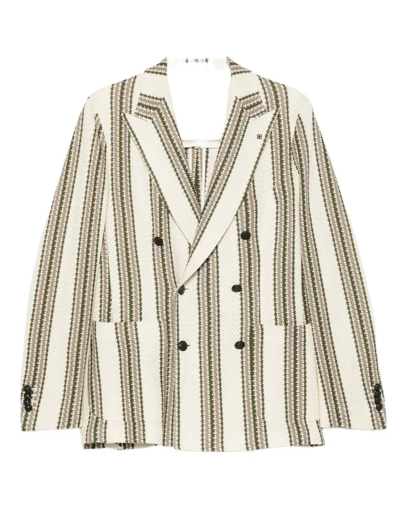 Tagliatore double-breasted striped blazer - Nude Nude