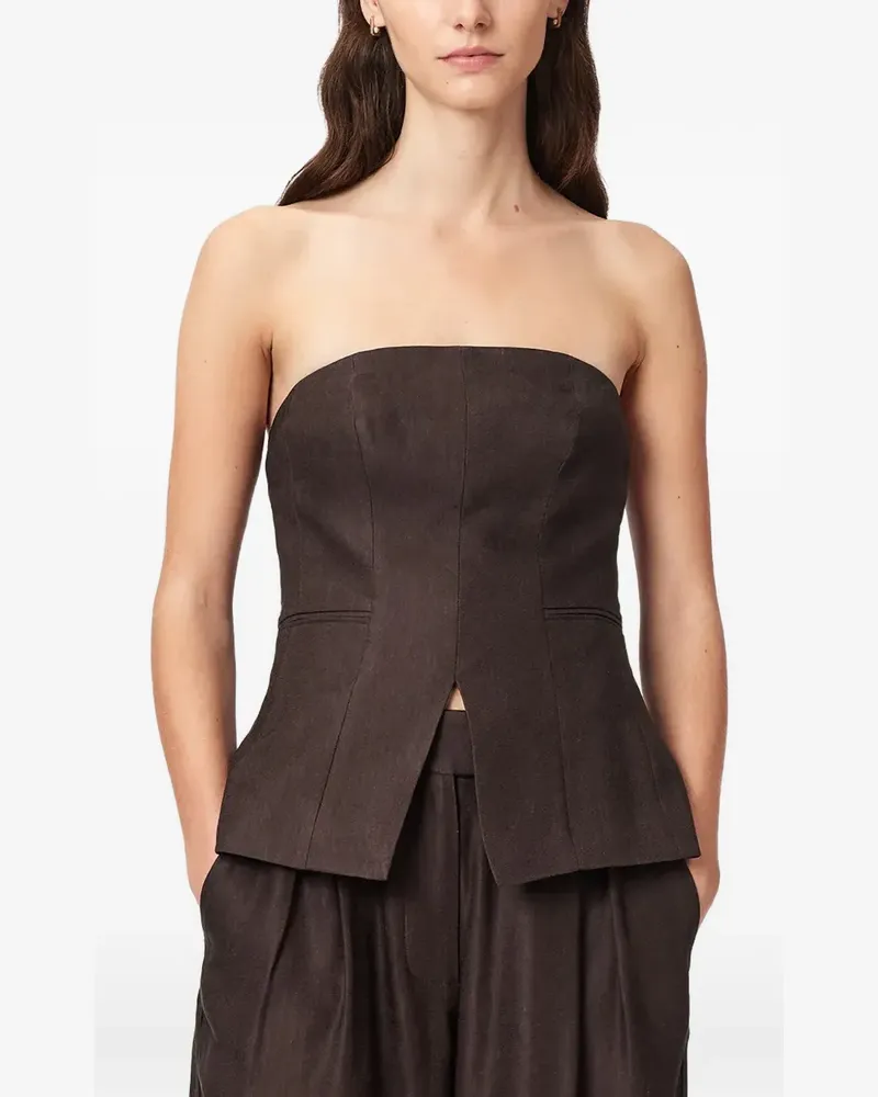 AllSaints Charley Top mit Schößchen - Braun Braun