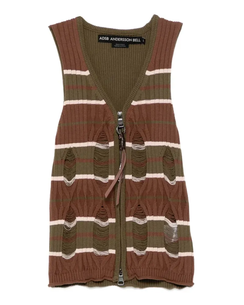 Andersson Bell distressed striped sweater - Grün Grün