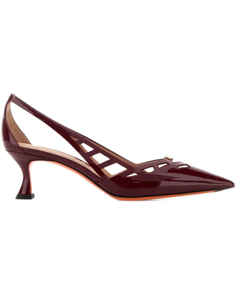 Santoni 55mm Stella cut-out leather pumps - Rot Rot