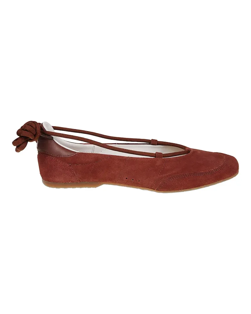 Patrizia Pepe Dancing Skin lace-up ballet flats - Braun Braun