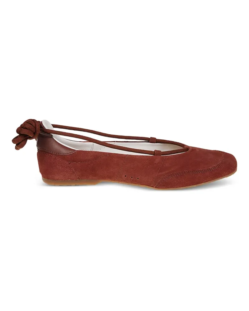 Patrizia Pepe Dancing Skin lace-up ballet flats - Braun Braun