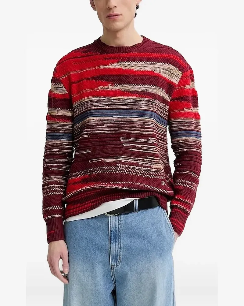 Desigual Gestreifter Pullover - Rot Rot