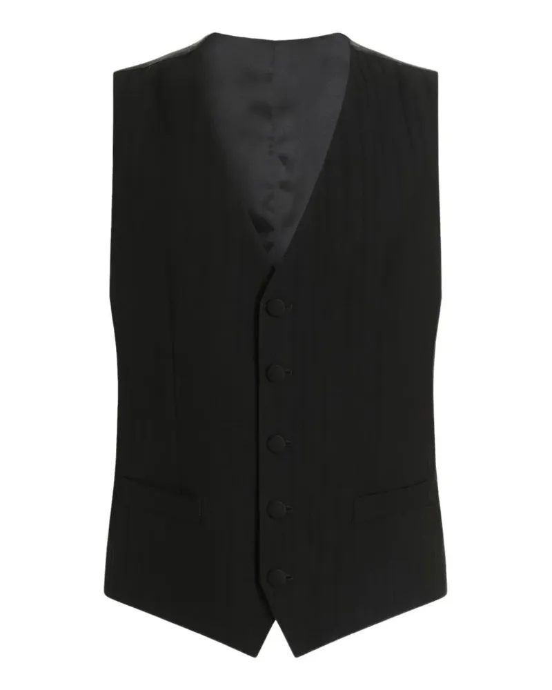 Dolce & Gabbana Einreihige Weste mit Streifen - Schwarz Schwarz