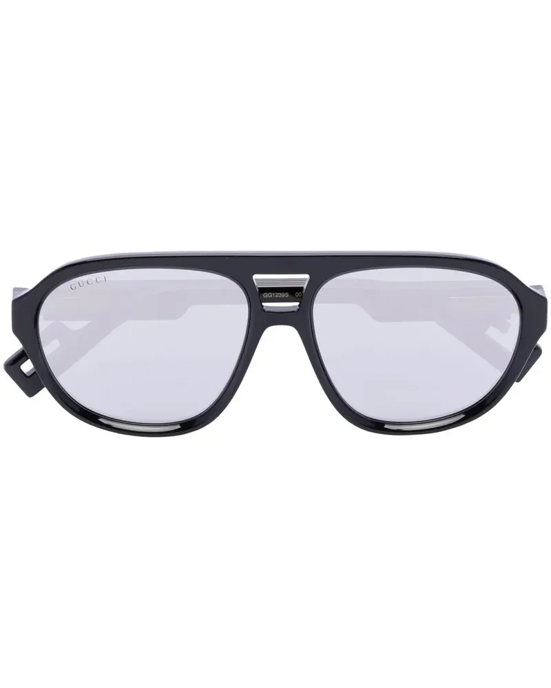 Gucci Mountain Injection Pilotenbrille - Schwarz Schwarz