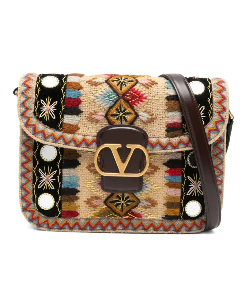 Valentino Garavani embroidered shoulder bag - Nude Nude
