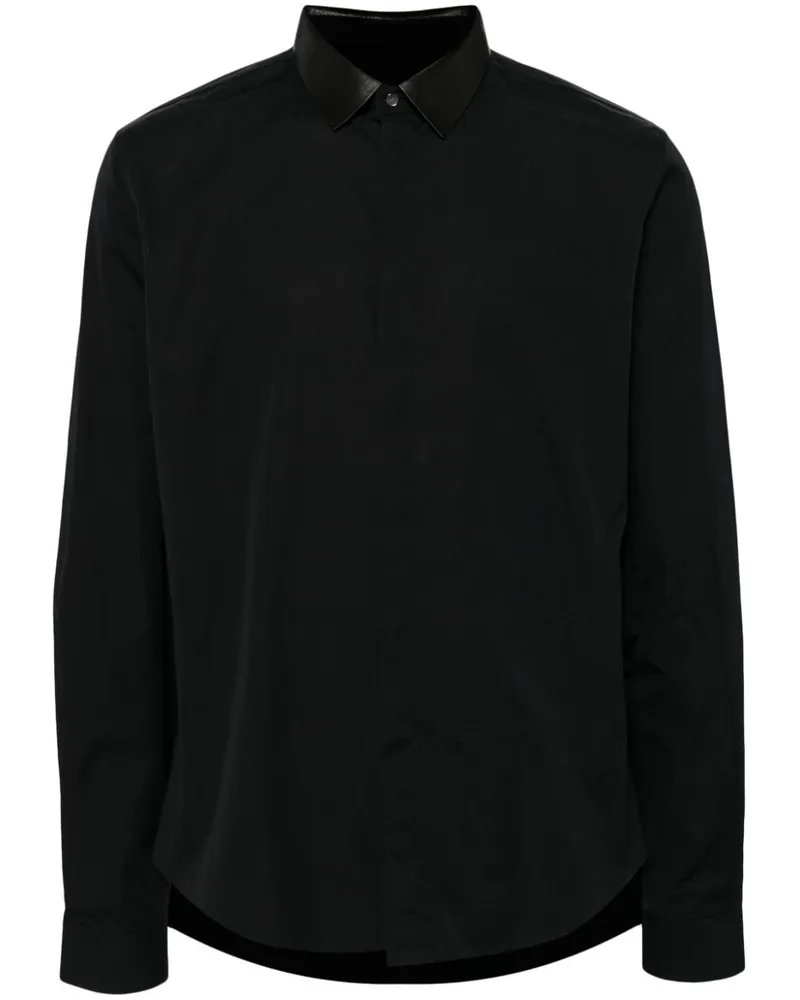 Gucci Hemd mit Faux-Leder-Kragen - Blau Blau