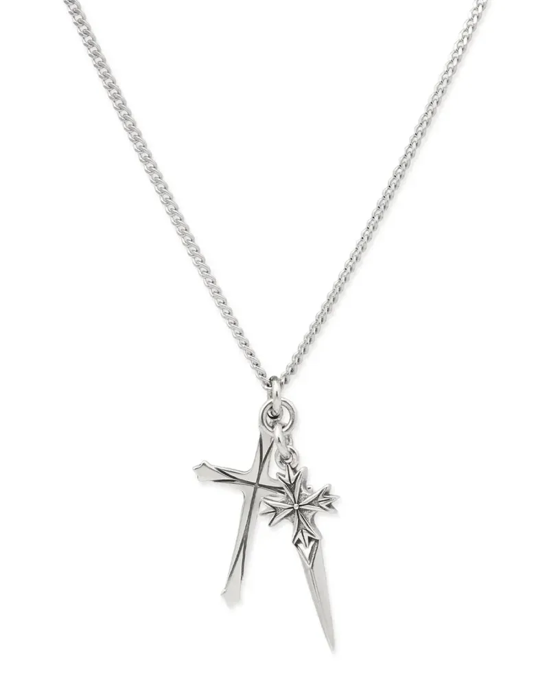 Emanuele Bicocchi Pugnale+Cross Halskette - Silber Silber