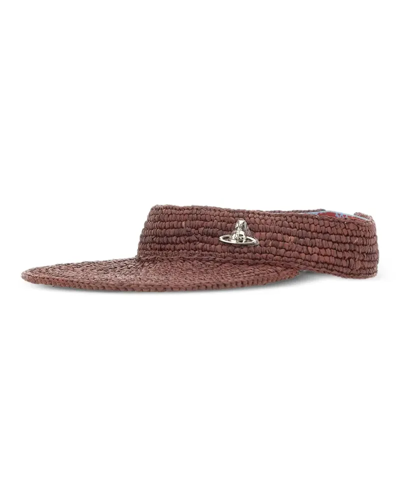 Vivienne Westwood Orb woven raffia visor - Braun Braun