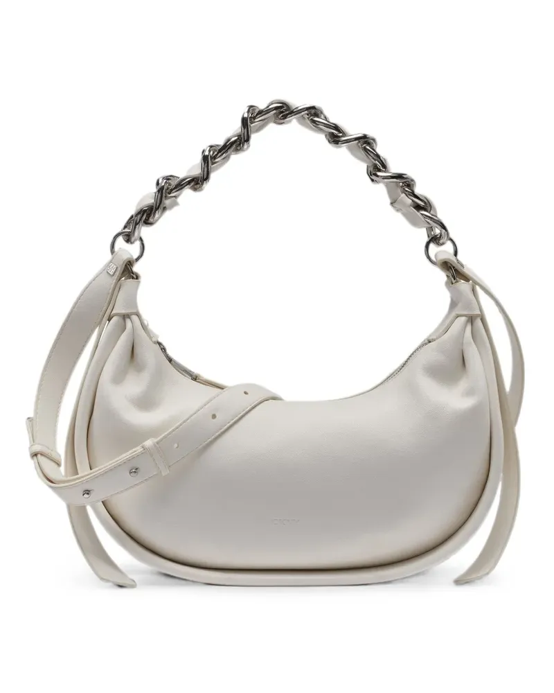 DKNY small Fiona chain-link shoulder bag - Weiß Weiß