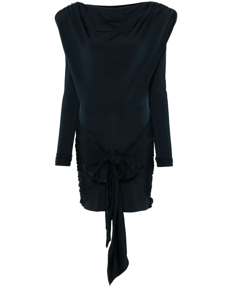 ROTATE Birger Christensen Minikleid mit drapierten Akzenten - Blau Blau