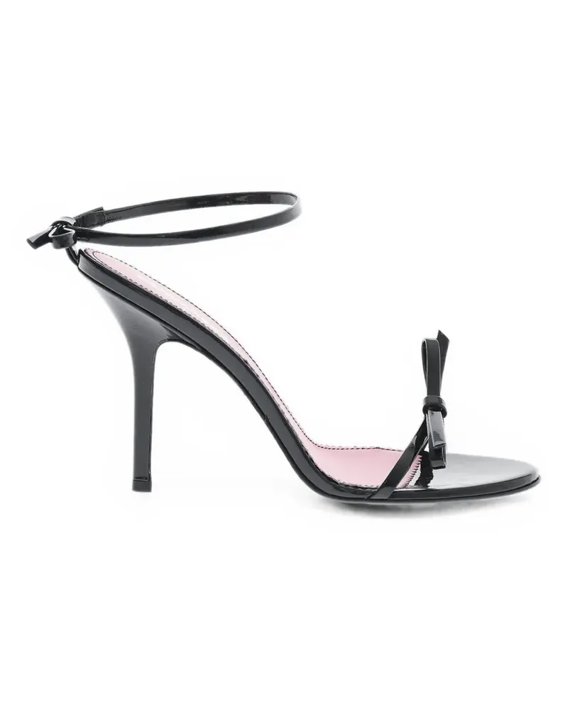 Dsquared2 patent leather ankle-strap sandals with bow and heel - Schwarz Schwarz
