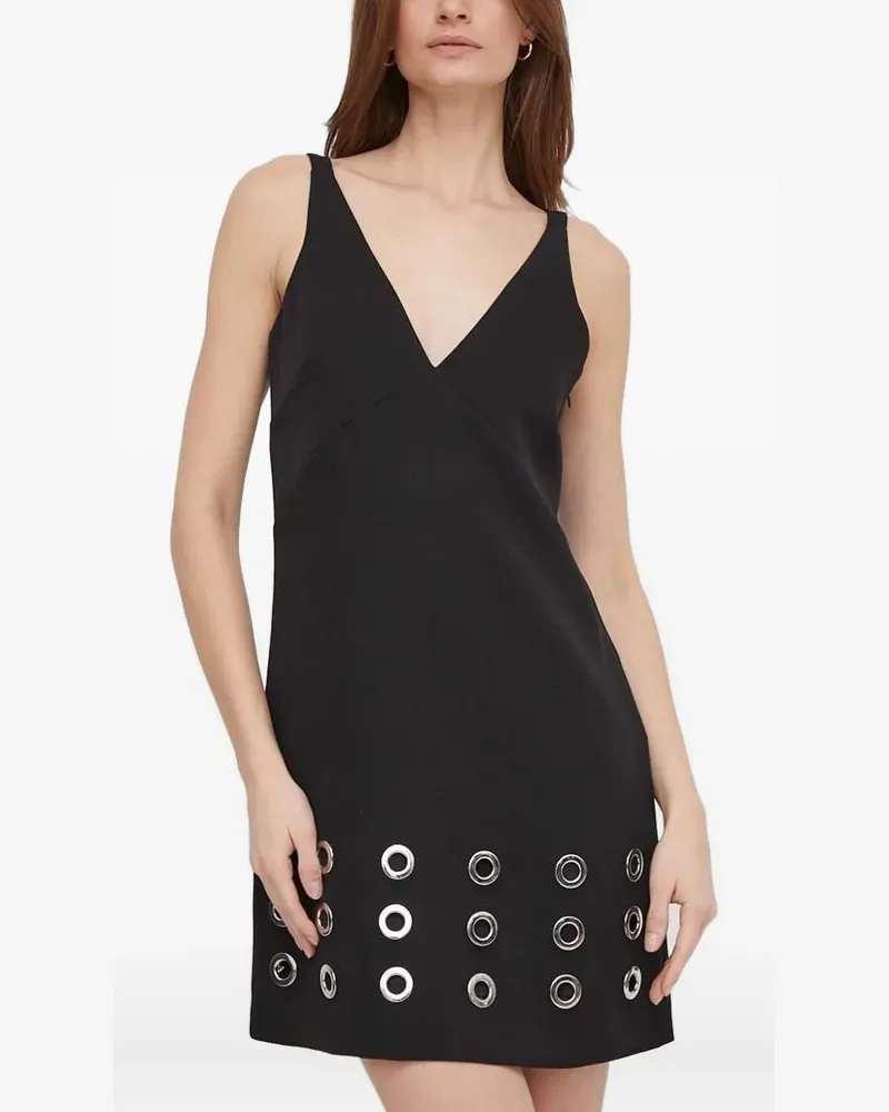 Sisley Kleid mit V-Ausschnitt - Schwarz Schwarz