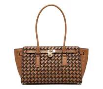 Schultertasche aus Leder - Nude