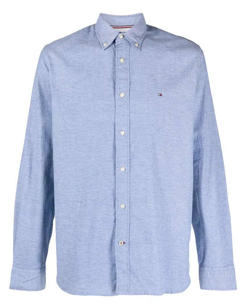 Tommy Hilfiger Oxford-Hemd mit Logo-Stickerei - Blau Blau