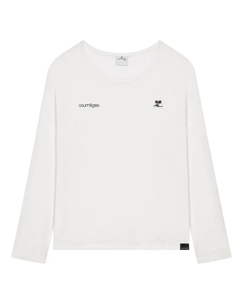 Courrèges Klassisches Langarmshirt - Weiß Weiß