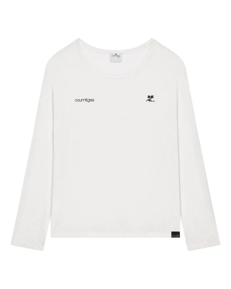 Courrèges Klassisches Langarmshirt - Weiß Weiß