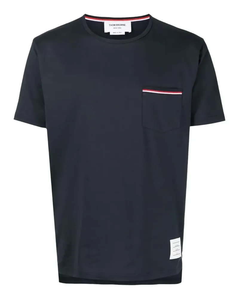 Thom Browne T-Shirt mit Tasche - Blau Blau
