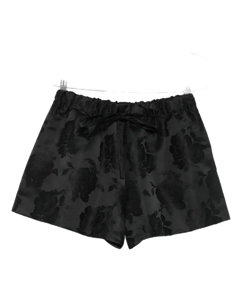 Simone Rocha floral-pattern shorts - Schwarz Schwarz