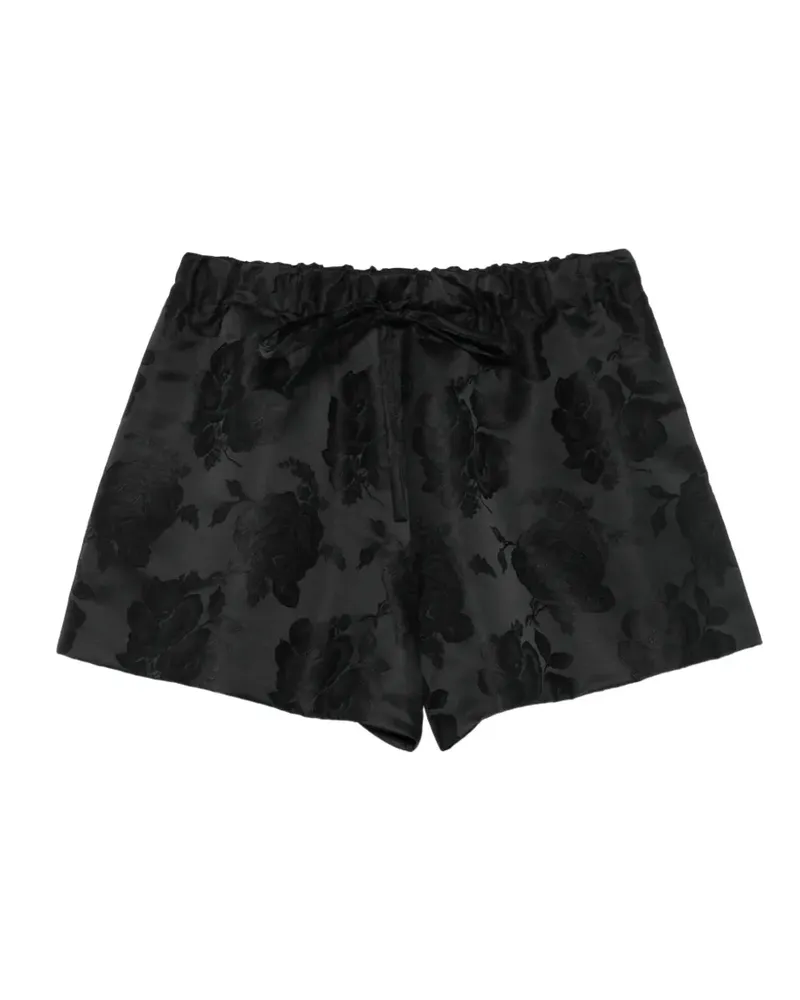 Simone Rocha Shorts mit Blumenmuster - Schwarz Schwarz