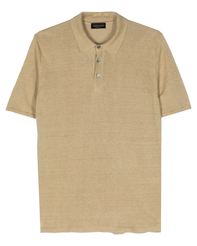 Roberto Collina Poloshirt aus Leinen Nude