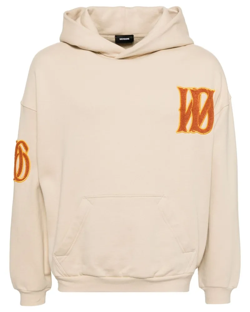 WE 11 DONE Hoodie mit Logo-Patch - Nude Nude