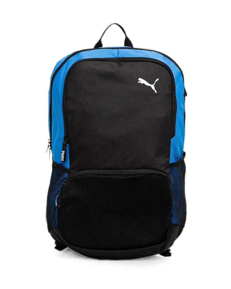 Puma logo-print mesh-panel backpack - Schwarz Schwarz