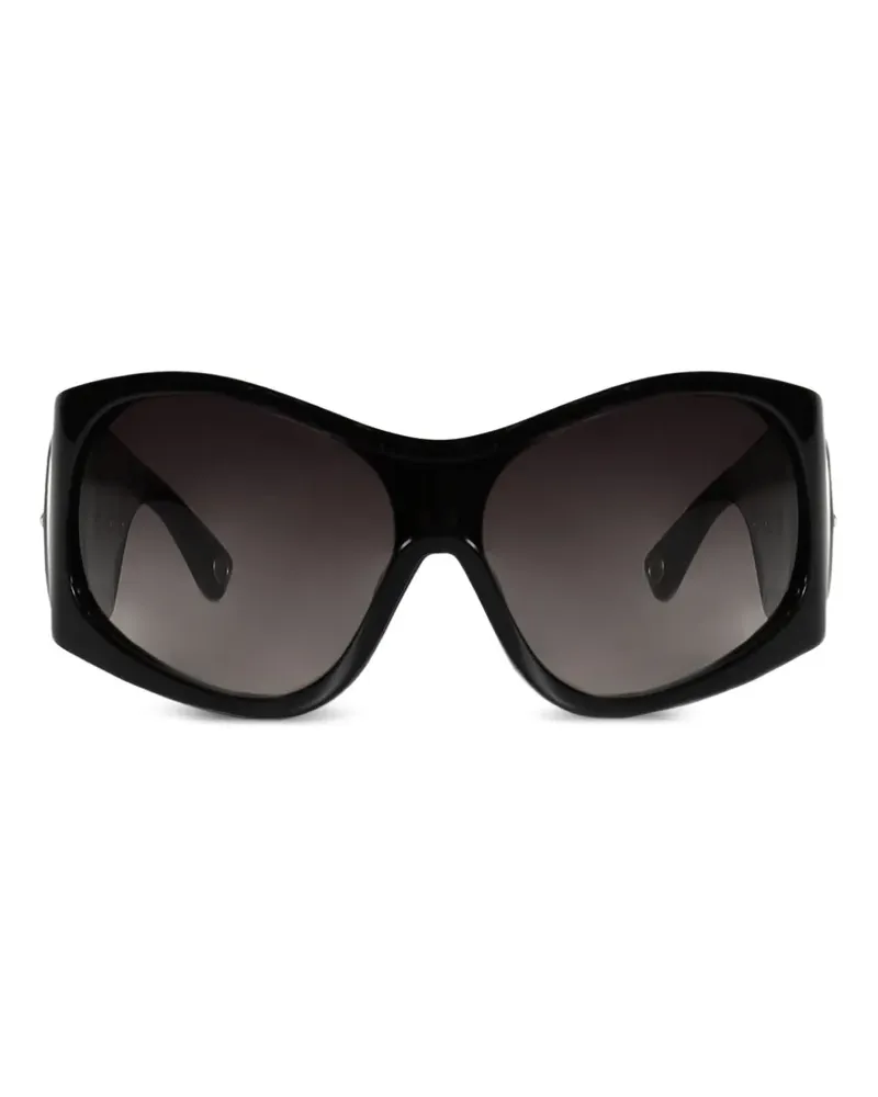 Jaded London Geometrische Alva Sonnenbrille mit Schnalle - Schwarz Schwarz