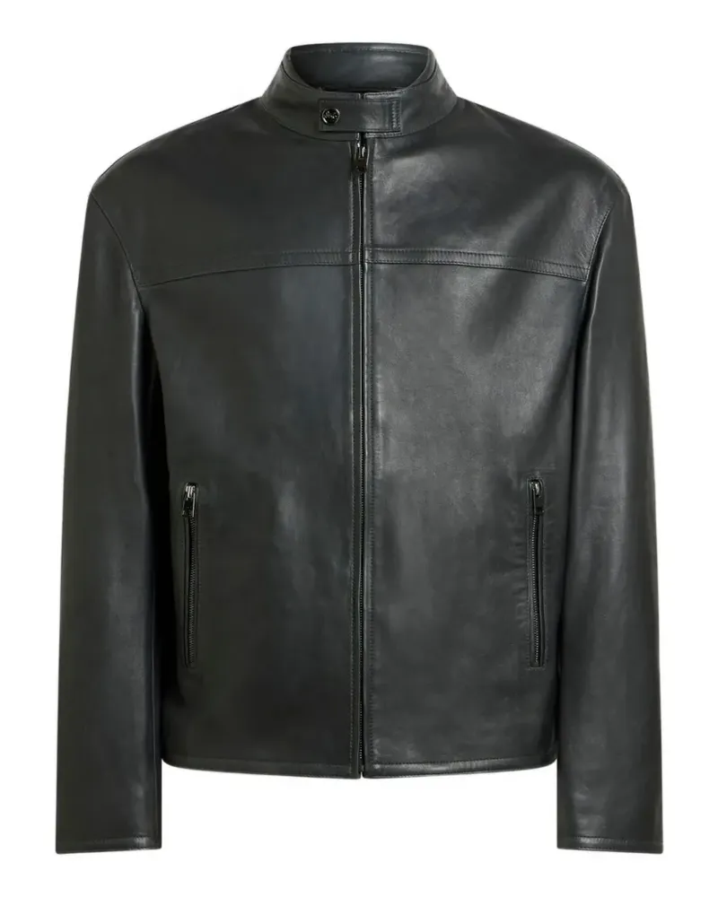 Etro Bikerjacke aus Nappaleder - Schwarz Schwarz