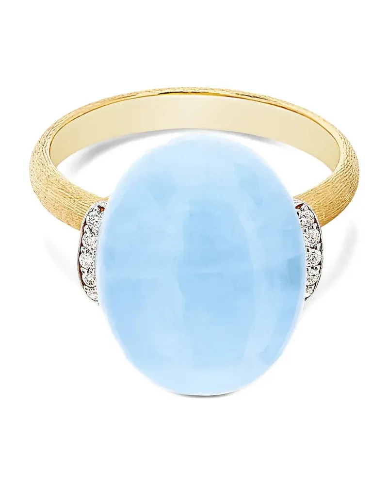 NANIS 18kt Gelbgoldring mit Diamanten und Aquamarin Gold