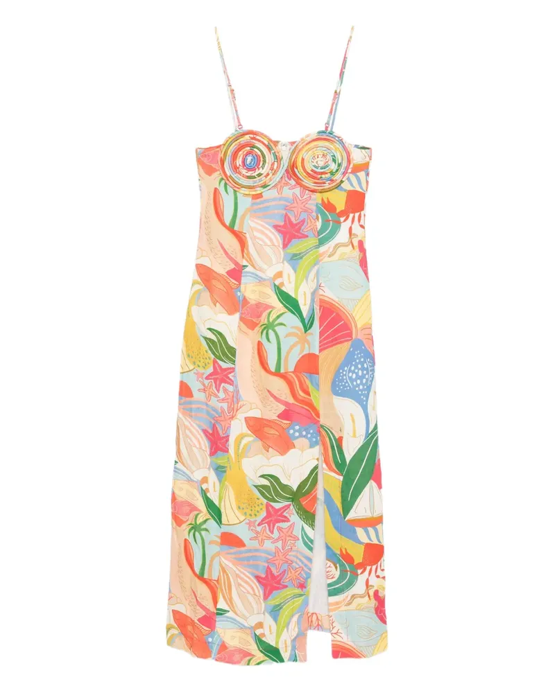 FARM Rio Midikleid mit grafischem Print - Rosa Rosa