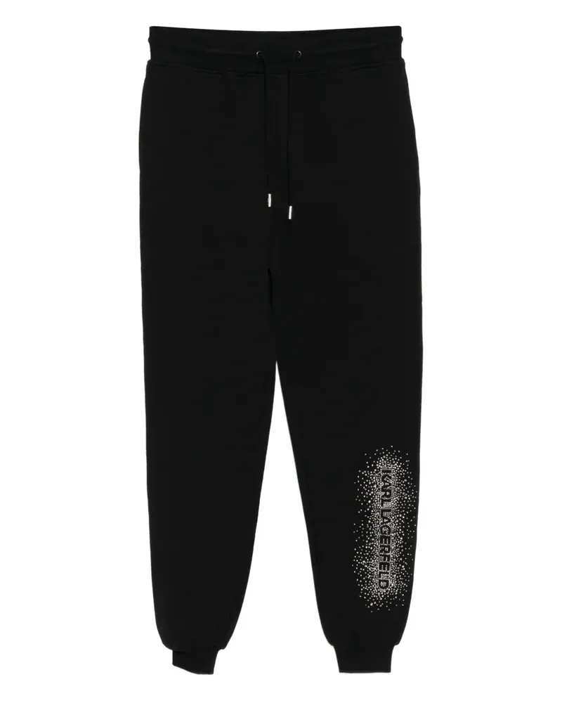 Karl Lagerfeld logo rhinestone-embellished sweatpants - Schwarz Schwarz