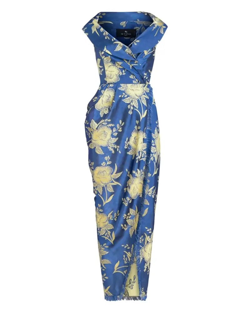 Etro Schulterfreies Jacquard-Midikleid - Blau Blau