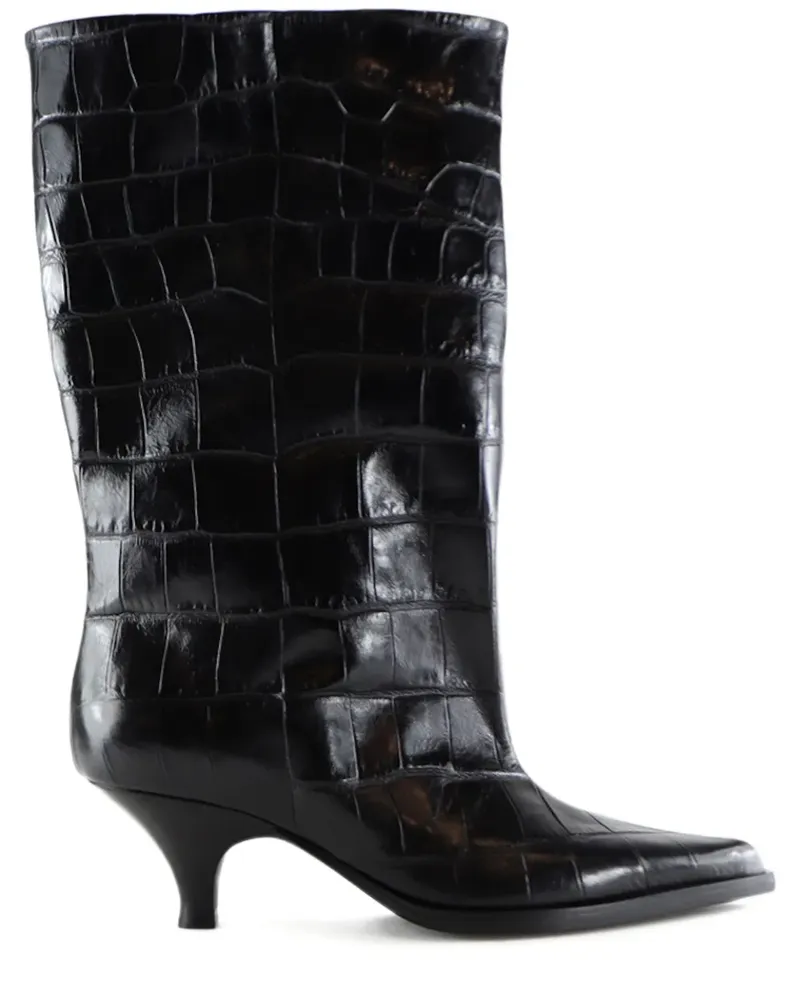 NOTABENE Yovanna Stiefel mit Kroko-Effekt - Schwarz Schwarz