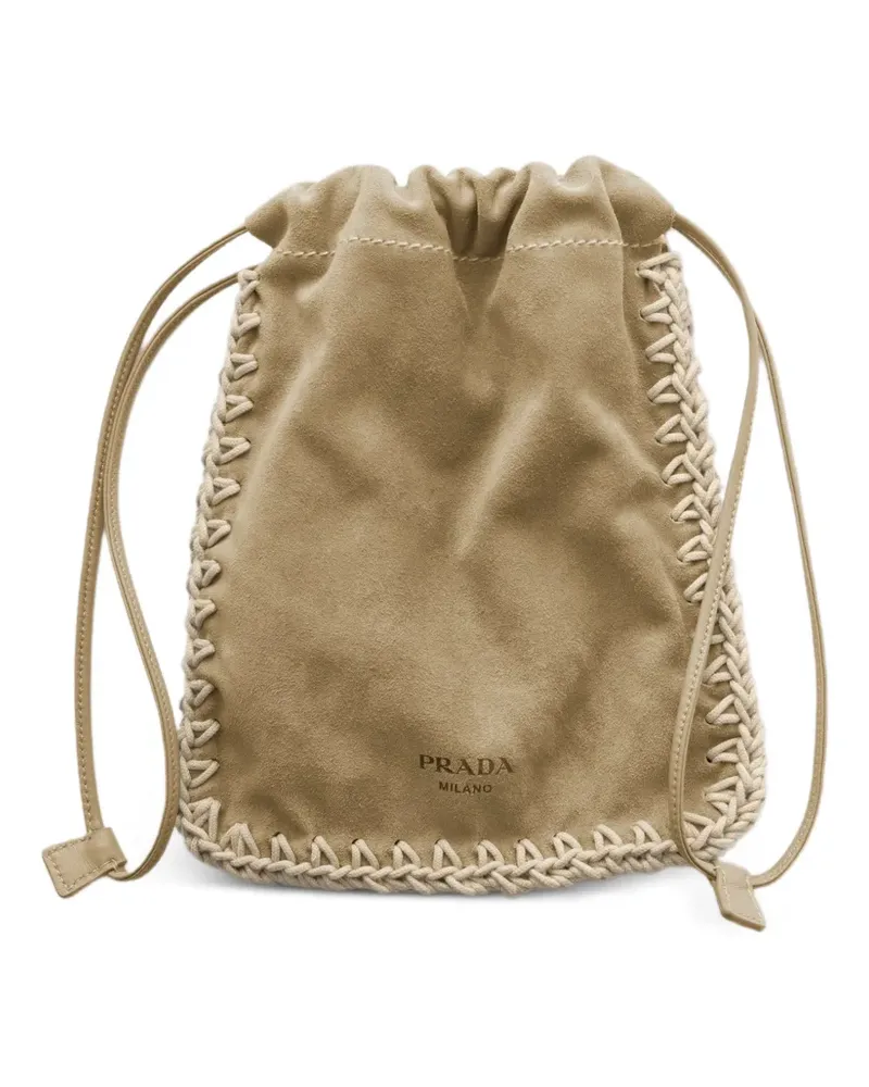 Prada suede smartphone case - Nude Nude