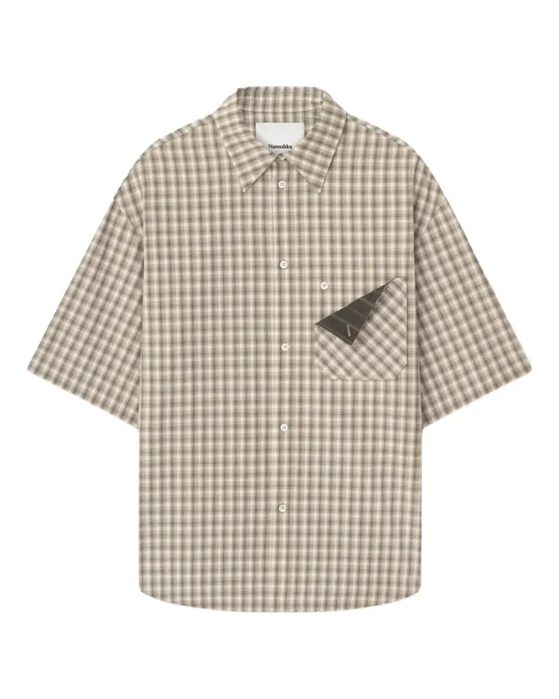 Nanushka Kariertes Nahui Hemd mit Brusttasche - Nude Nude