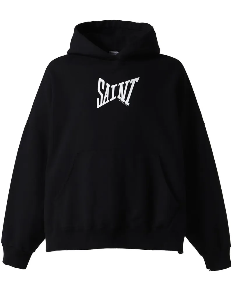 SAINT MXXXXXX Hoodie mit Logo-Print - Schwarz Schwarz