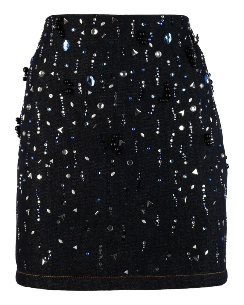 Genny Jeans-Minirock mit Kristallen - Blau Blau