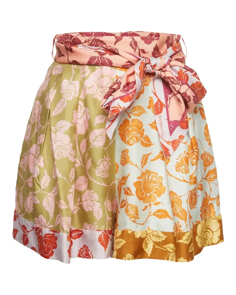 Zimmermann Florale Lovestruck Shorts - Rosa Rosa