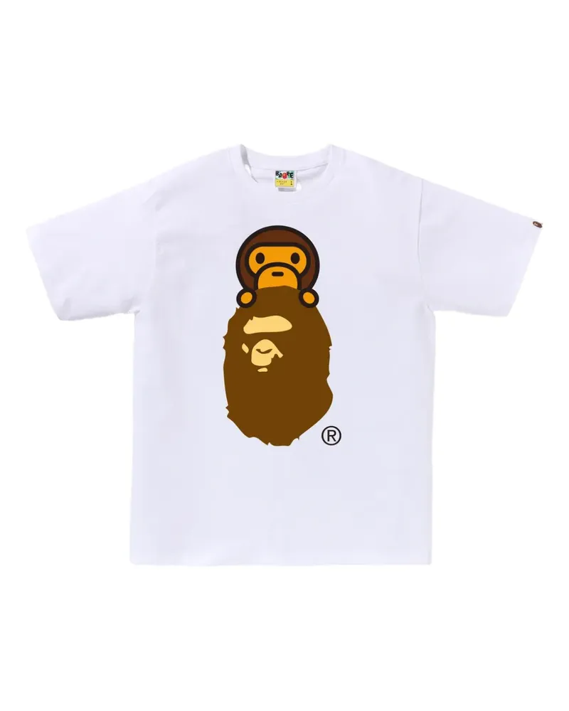 BAPE monkey graphic T-shirt - Weiß Weiß