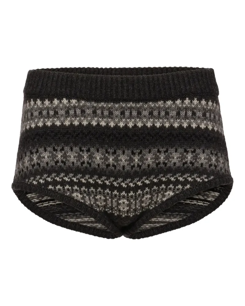 Magda Butrym Fair Isle Strickshorts - Schwarz Schwarz