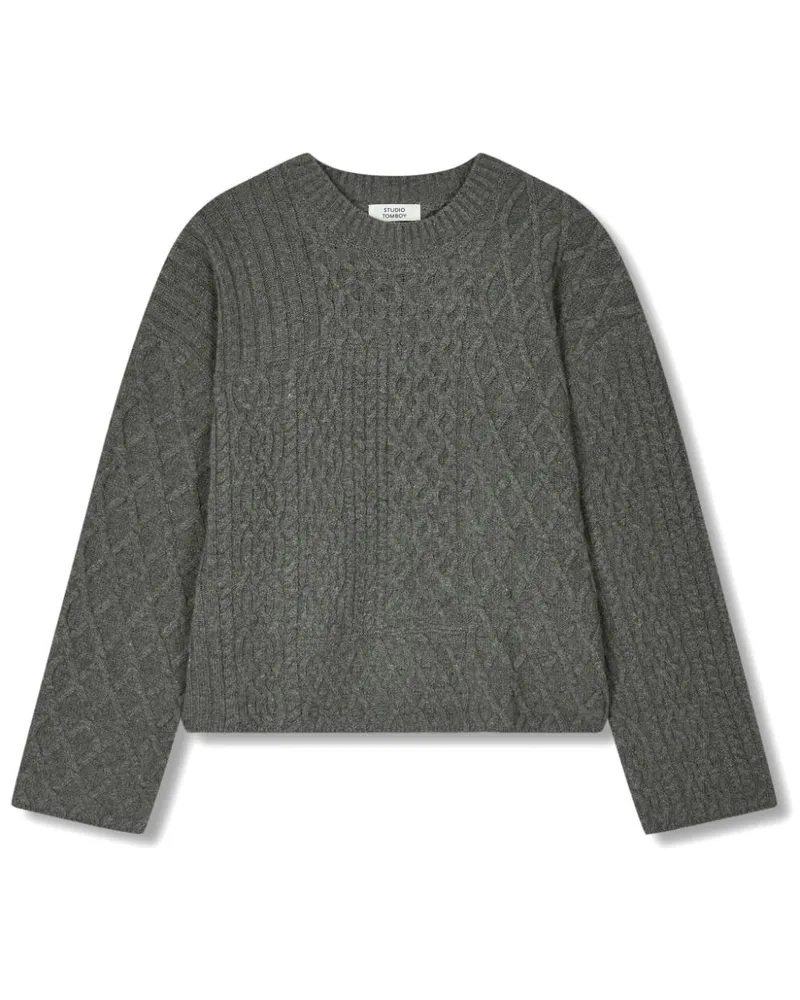 STUDIO TOMBOY Pullover mit Zopfmuster - Grau Grau