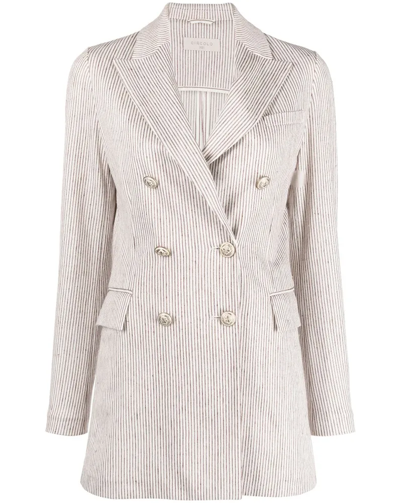 CIRCOLO 1901 Doppelreihiger Blazer mit Streifen - Braun Braun