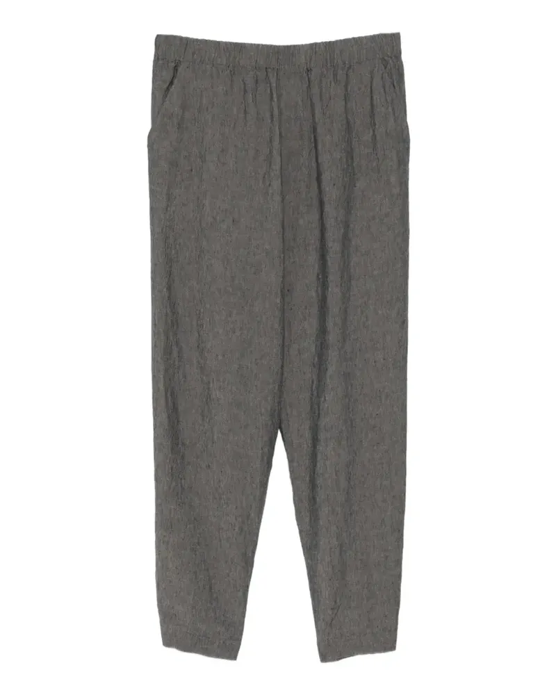 BARENA elasticated waistband linen trousers - Grau Grau