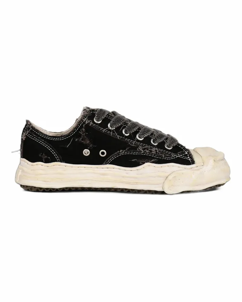 MIHARAYASUHIRO Hank distressed canvas sneakers - Schwarz Schwarz
