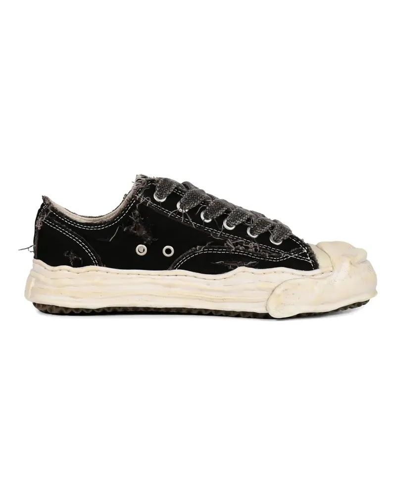 MIHARAYASUHIRO Hank Sneakers aus Canvas im Used-Look - Schwarz Schwarz