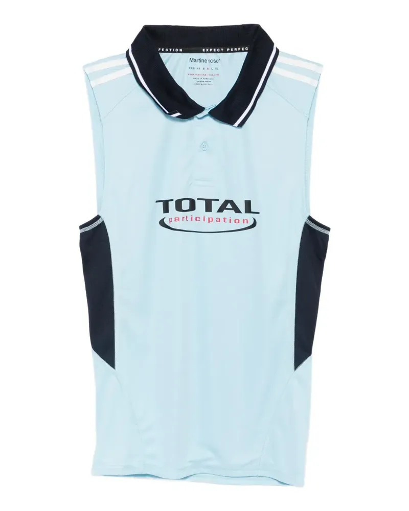 Martine Rose Shrunken football collared sleeveless polo shirt - Blau Blau